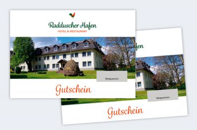 Gutschein des Hotel "Radduscher Hafen"