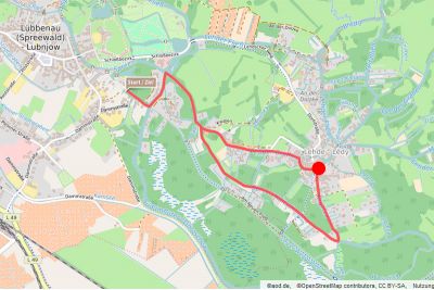 Verlauf der Kanuroute "Kleine Lehde Tour" Verlauf der Kanuroute "Kleine Lehde Tour"