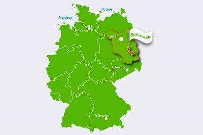 Lage Spreewald in Deutschland