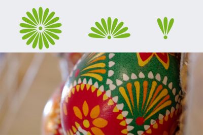 die Fahne wird an die Osterreiter übergeben Strahlen und Strahlenbündel