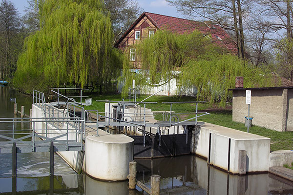 Schleuse an der Dubkow Mühle in Leipe