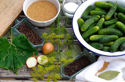 Zutaten für Gewürzgurken
