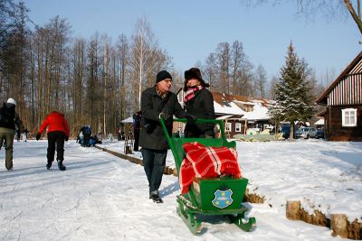 Stoßschlitten im Spreewald