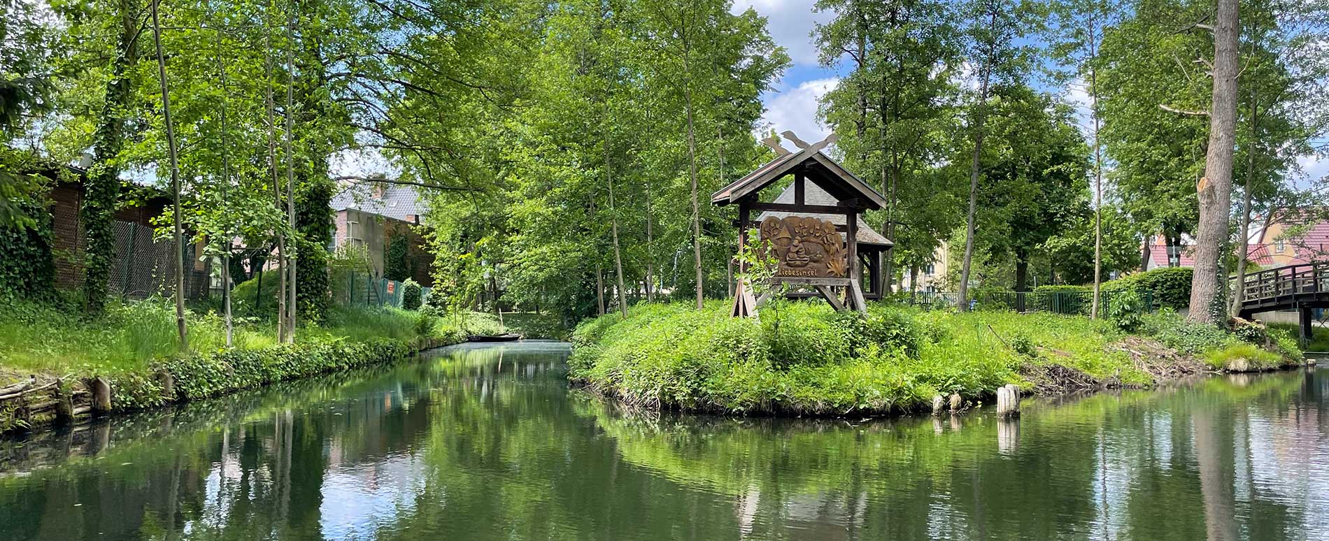 Liebesinsel in Lübben von der Wasserseite